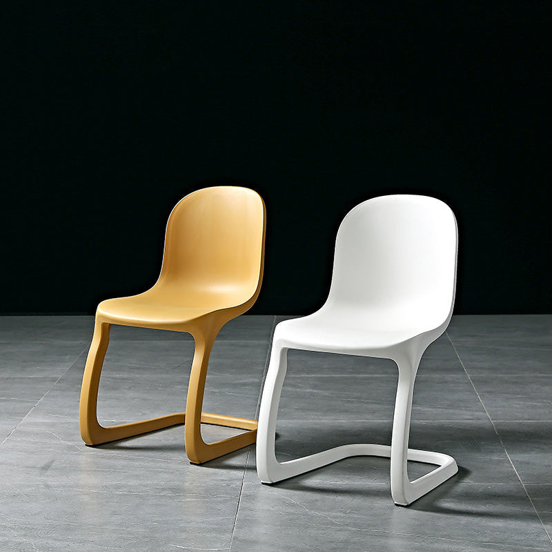 Scandinavian Bow-Frame Plastic Steel Dining Chair