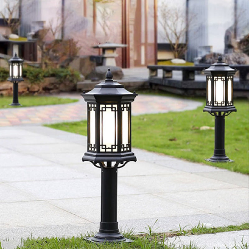 Chinese cylinder black landscape lighting, Lighom