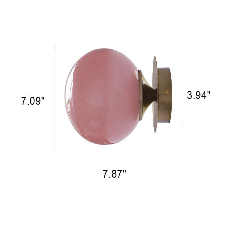 Modern Vintage Iron Glass Round Wall Sconce