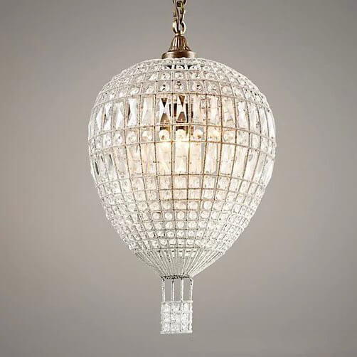 French Vintage Hot Air Balloon Crystal Chandelier