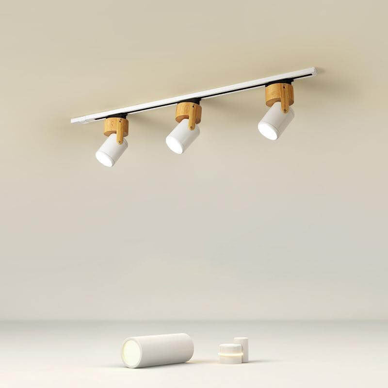 Minimalist Wooden Spotlight Track LED Flush Ceiling Light