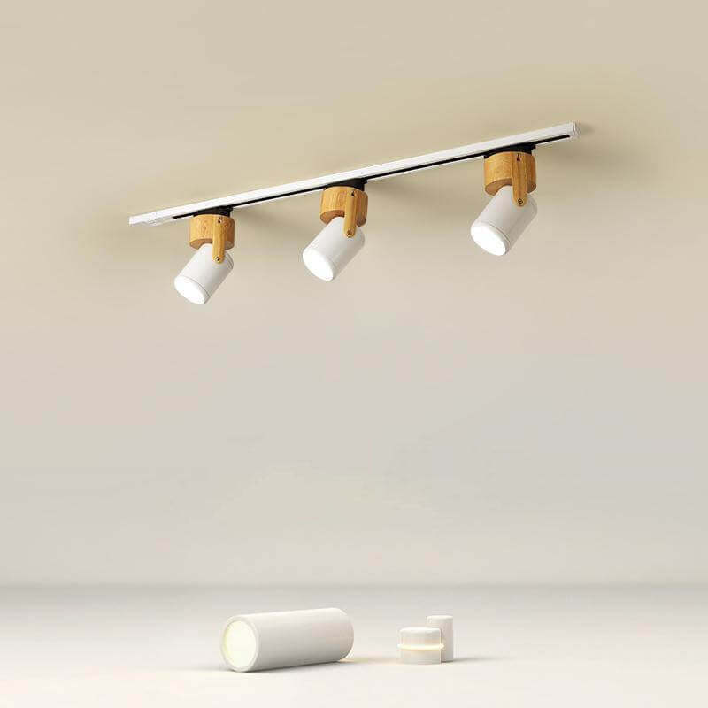Minimalist Wooden Spotlight Track LED Flush Ceiling Light