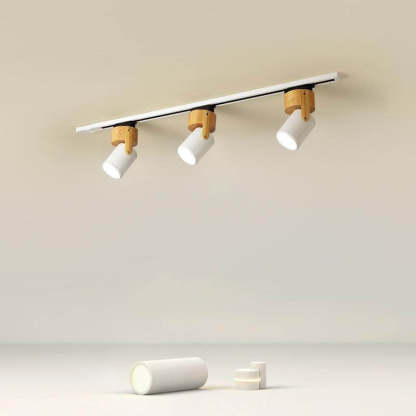 Minimalist Wooden Spotlight Track LED Flush Ceiling Light