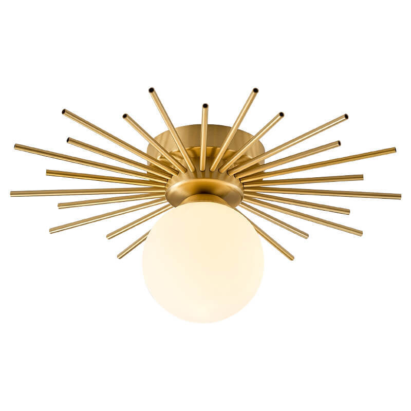 Glass Ball Semi-Flush Ceiling Light