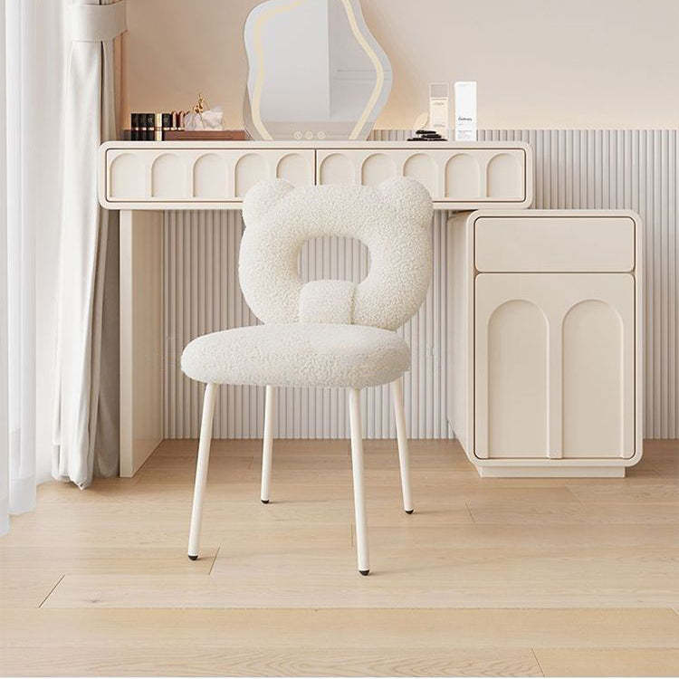 Minimalist Bear Lambswool Fabric Vanity Stool