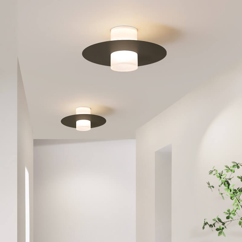 Minimalist Iron Cylindrical Disc Ceiling Light
