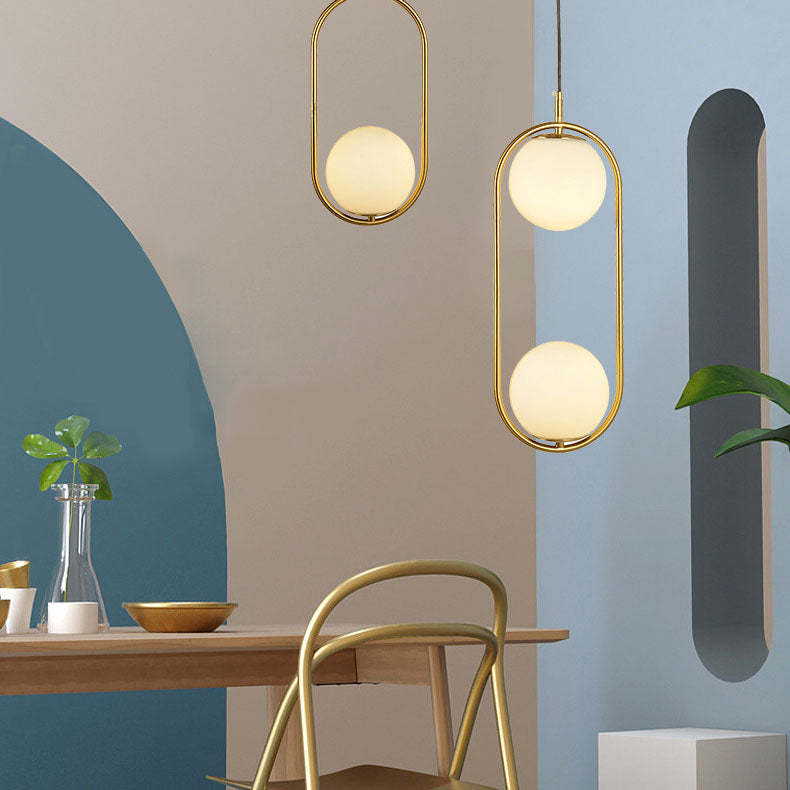 Modern Minimalist Oval Glass Orb Pendant