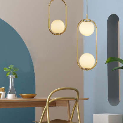 Modern Minimalist Oval Glass Orb Pendant