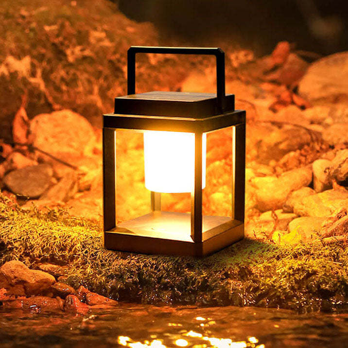Outdoor Solar Square Cage Landscape Light