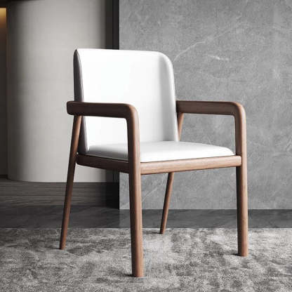 Chinese Ash Wood PU Leather Dining Chair