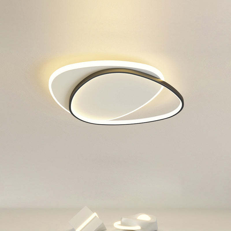 Minimalist Triangle Oval Acrylic Iron LED Flush Mount Light