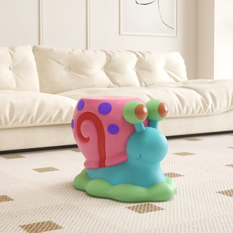 Contemporary Cartoon Snail Resin Low Stool