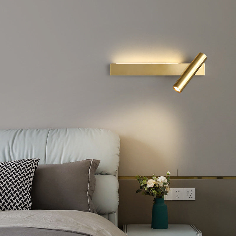 Modern Luxury Rectangle Copper LED Sconce — Small - Left / Gold - 110V-120V For US/CA / Neutral Light (4000K)