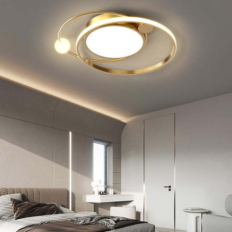 Minimalist Circle Iron Acrylic LED Flush Mount Light