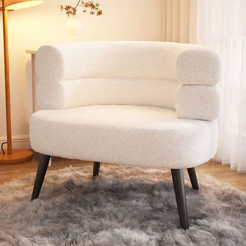 Nordic Curved Lambswool Steel Accent Chair