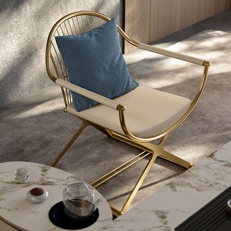 Modern Curved Microfiber Leather Dining Chair