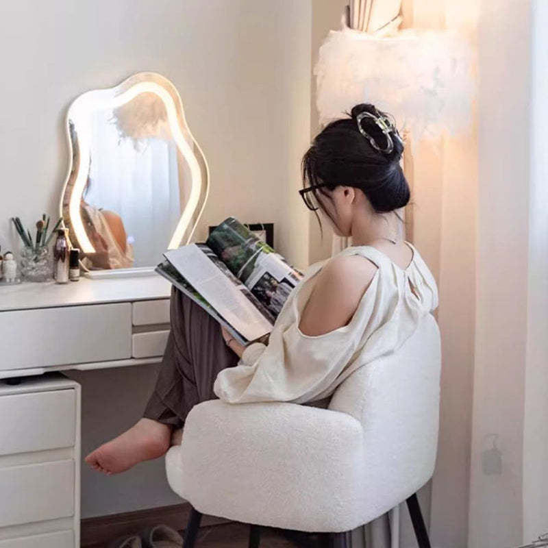 Scandinavian Cloud Lambswool Vanity Stool