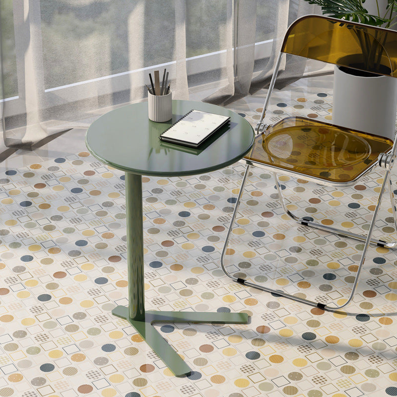 Scandinavian V-Base Iron End Table — Frosted Black