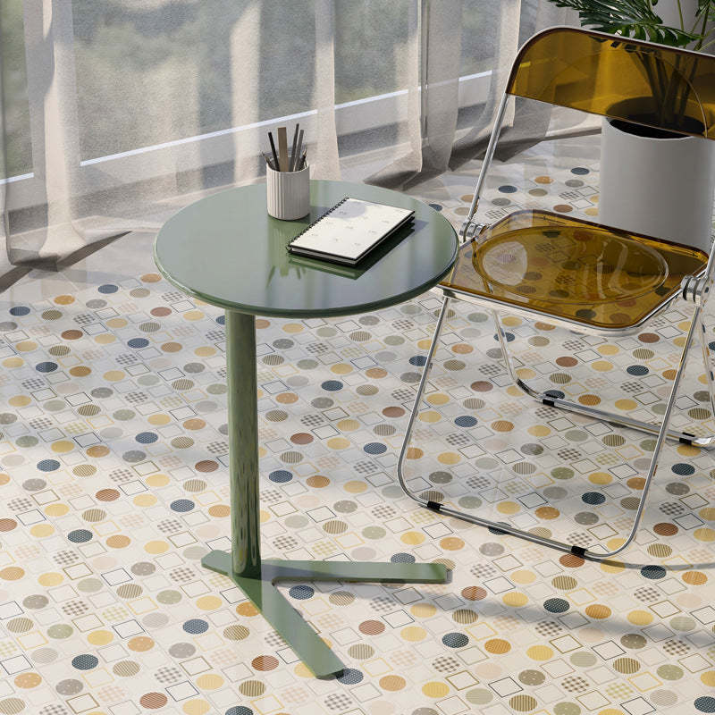 Scandinavian V-Base Iron End Table — Frosted Black