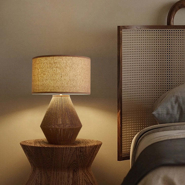 Japanese Vintage Hemp Rope Woven Fabric Lamp