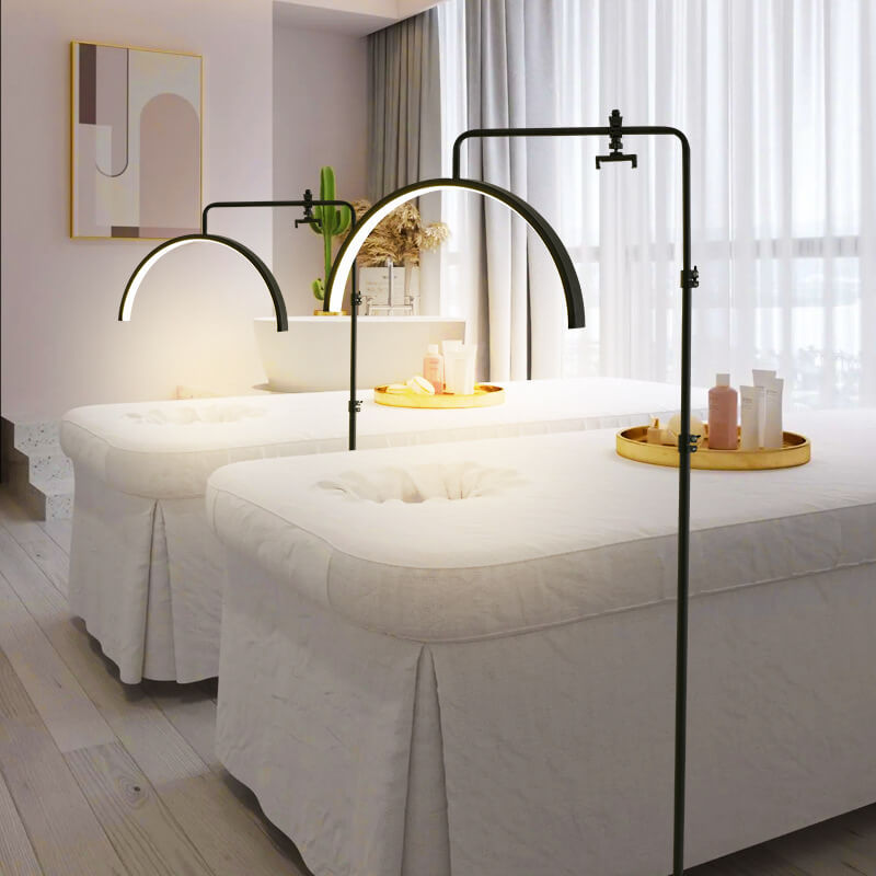 Minimalist Half-Moon Iron Retractable LED Floor Lamp