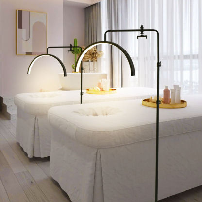 Minimalist Half-Moon Iron Retractable LED Floor Lamp