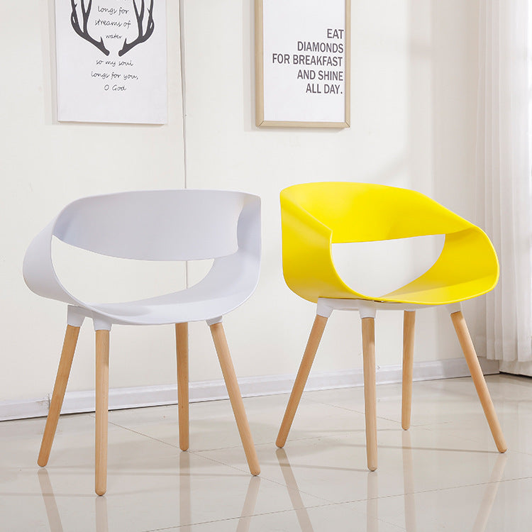 Half Round Twisted Plastic Wood Chair — Orange