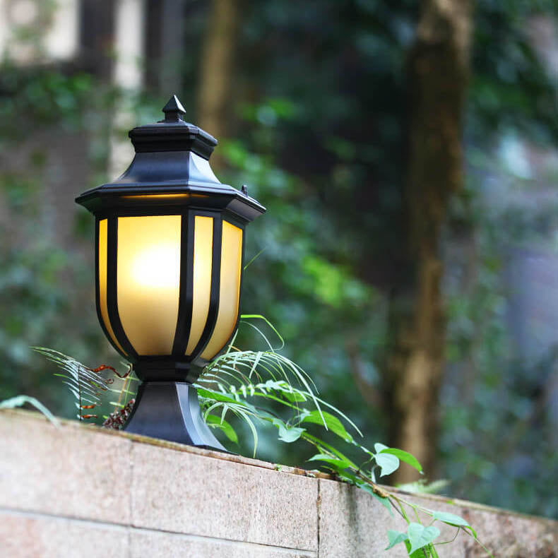 European Vintage Glass Aluminum Cage Outdoor Landscape Light
