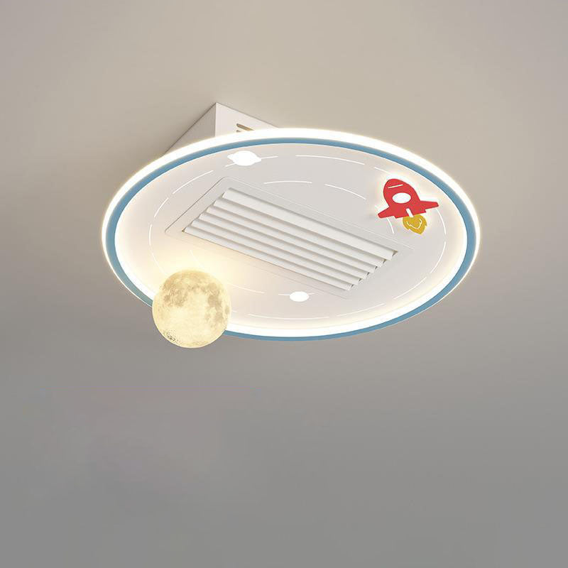Contemporary Astronaut Moon Bladeless Flush
