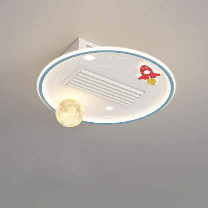 Contemporary Astronaut Moon Bladeless Flush