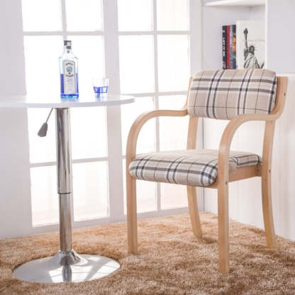 Nordic Wood Fabric Leather Velvet Dining Chair — Red