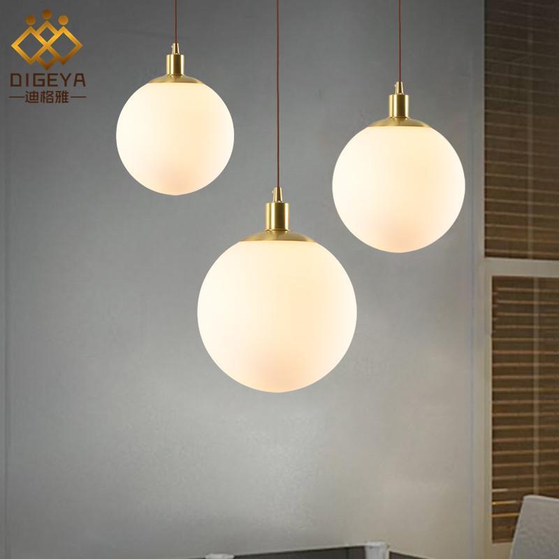 Nordic Minimalist Milky Glass Ball Pendant Light