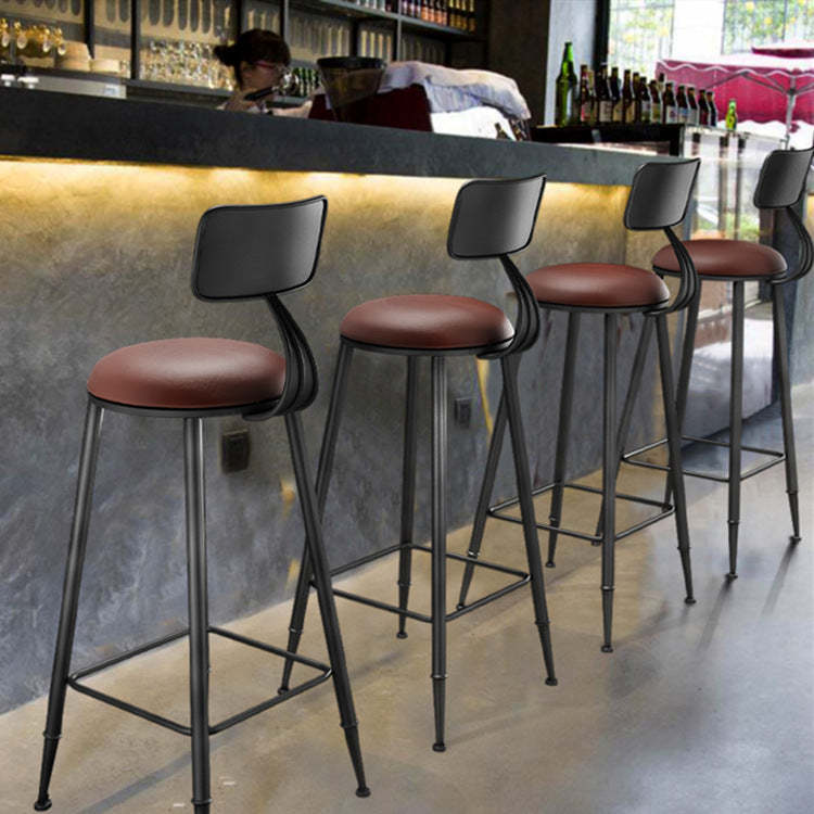 Industrial Faux Leather Bar Stool