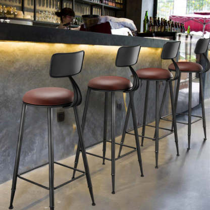 Industrial Faux Leather Bar Stool