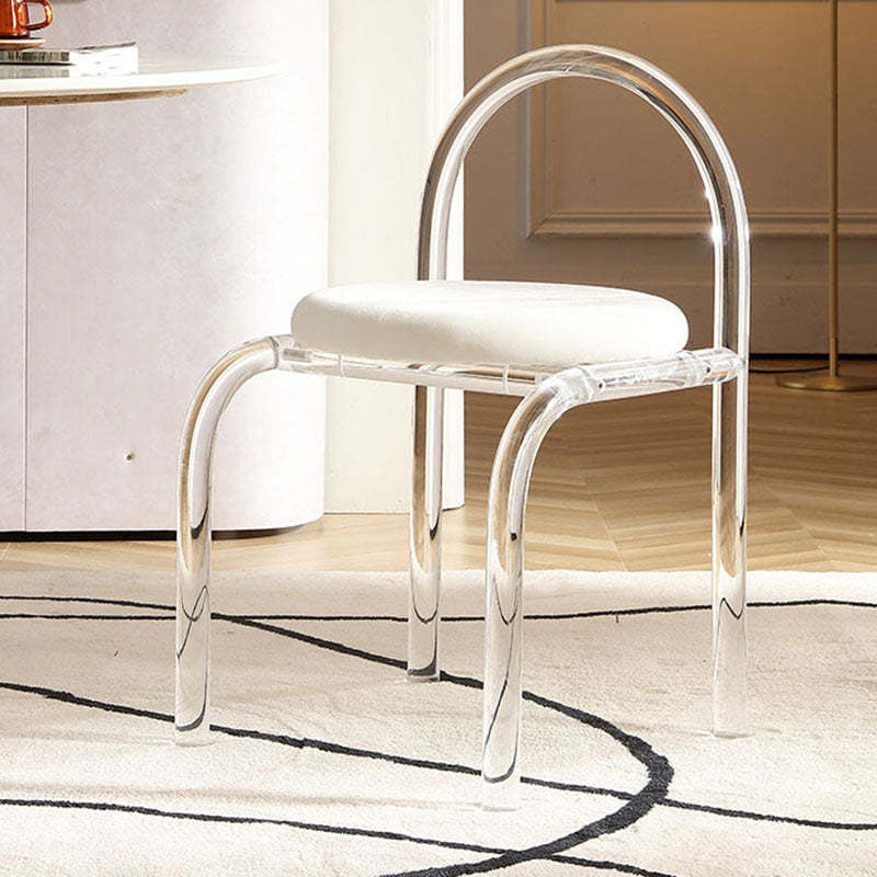 Nordic Acrylic Velvet Round Arched Dining Chair
