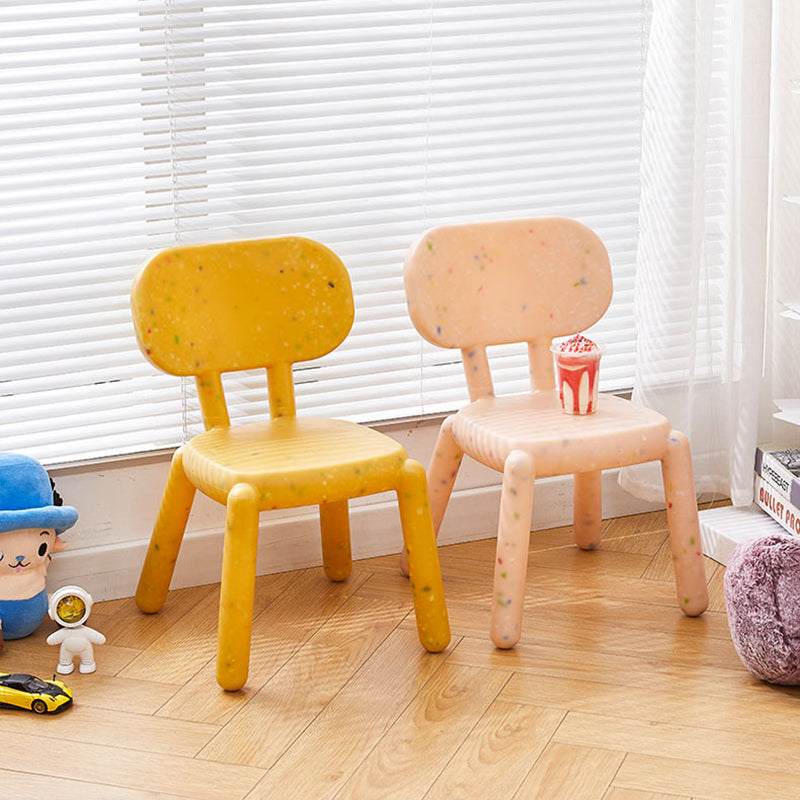 Nordic Plastic Cartoon Low Stool — Yellow