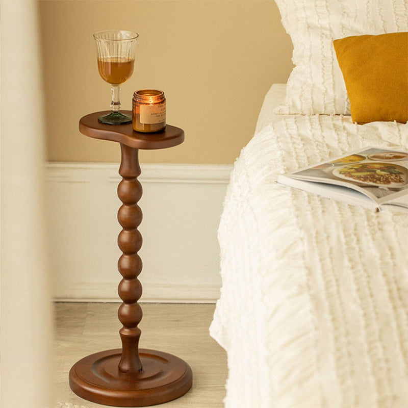 Vintage Wood Gourd Base End Table