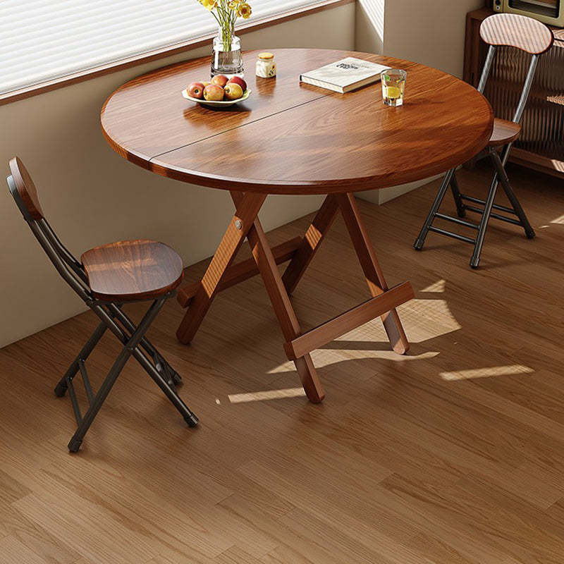 Scandinavian Round Wood 4-Seat Dining Table