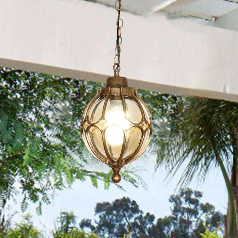 European Aluminum Iron Glass Ball Pendant Light