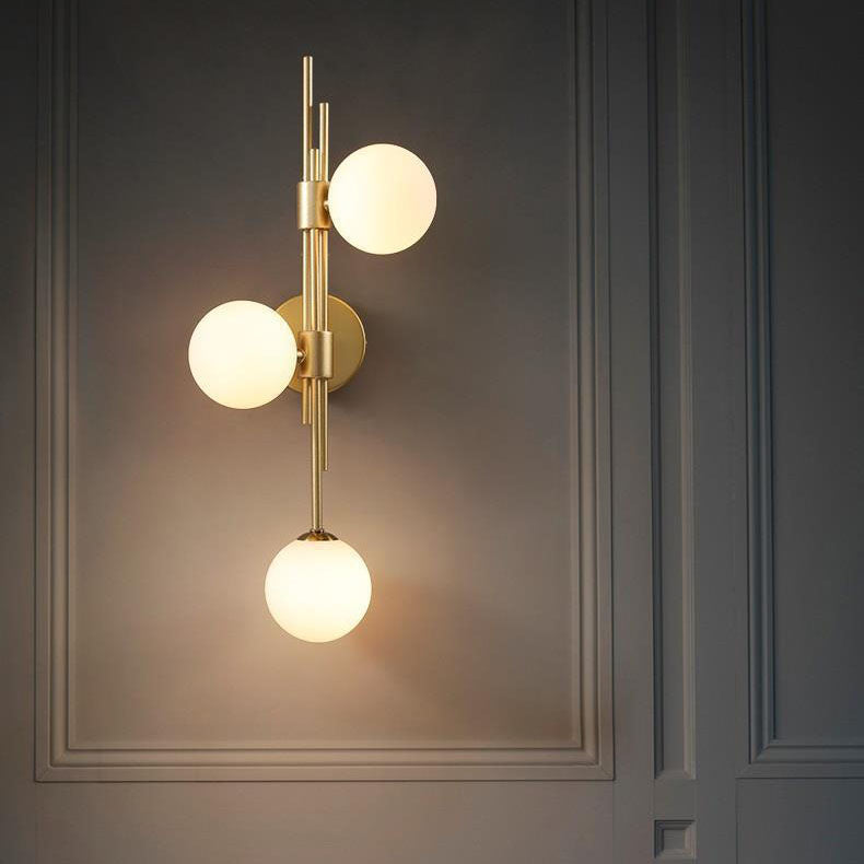 European Vintage Orb Glass Wall Sconce — Wine red + transparent / Left / 110V-120V For US/CA
