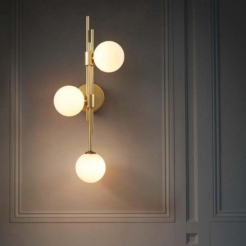 European Vintage Orb Glass Wall Sconce — Wine red + transparent / Left / 110V-120V For US/CA