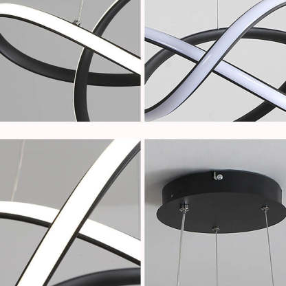 Minimalist Ring Aluminum Strip LED Pendant Light — Infinitely Dimmable / 110V-120V For US/CA