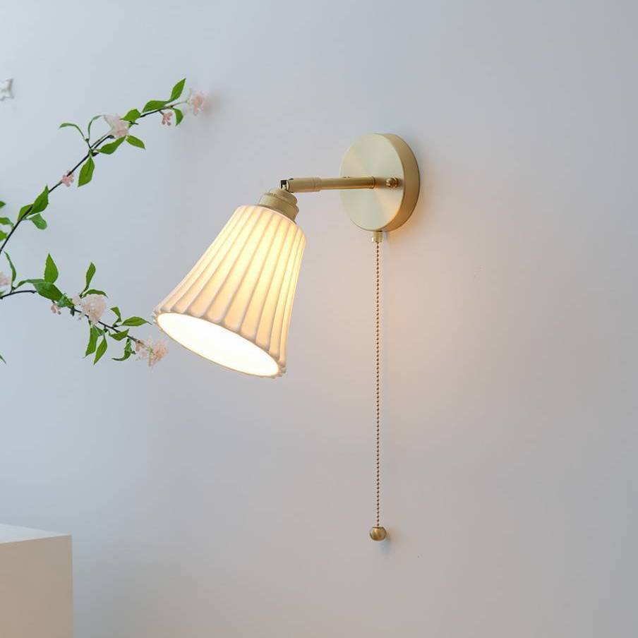 Modern Minimal Brass Ceramic Wall Sconce — 110V-120V For US/CA