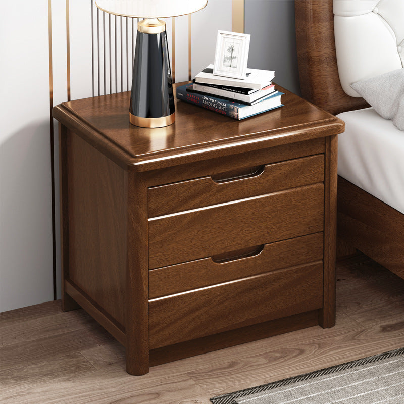 Traditional 2-drawer rectangular wood nightstands, Lighom