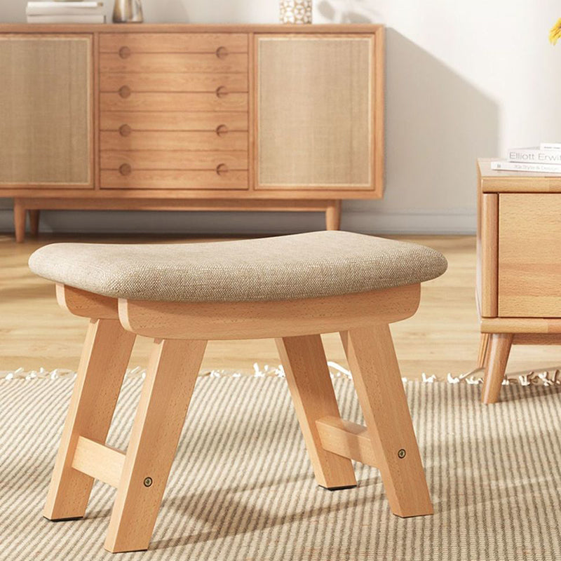 Minimalist Wood Cushion Shoe Bench — Original Wood Color - A
