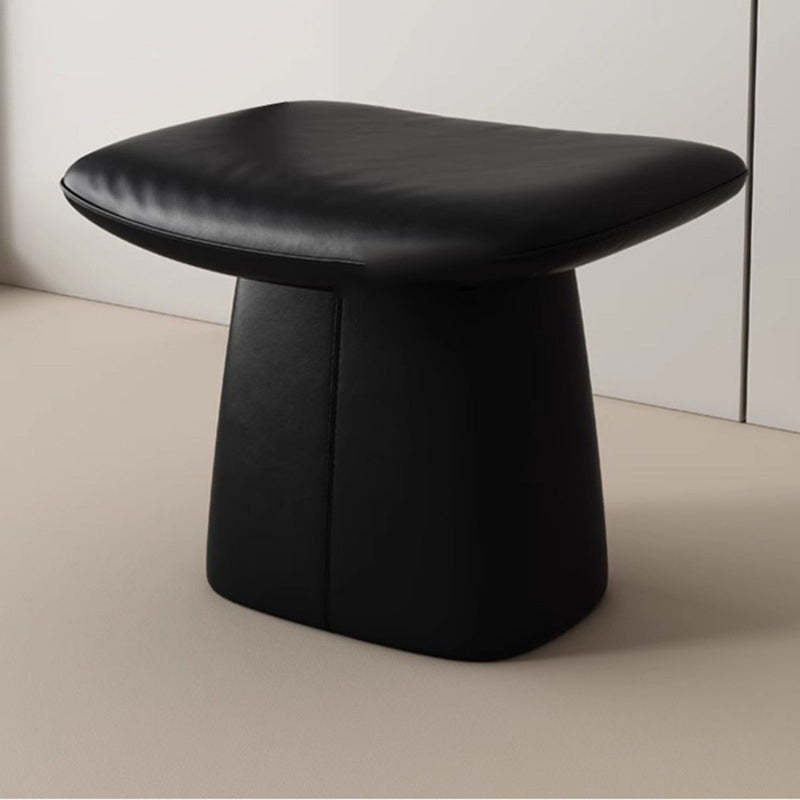 Minimalist vanity microfiber gray leather wood vanity stools