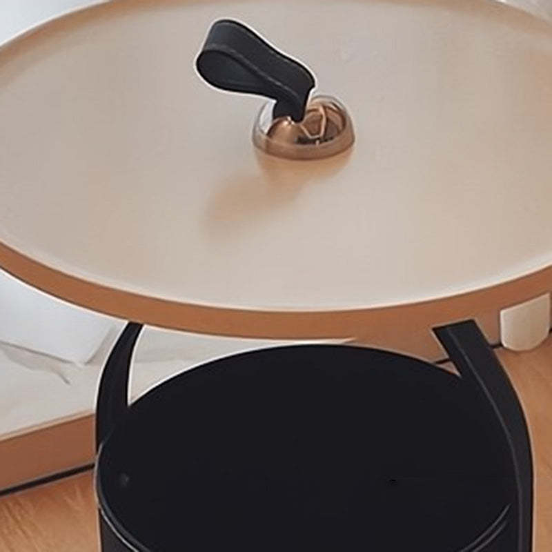 Contemporary Barrel Leather Steel Coffee Table