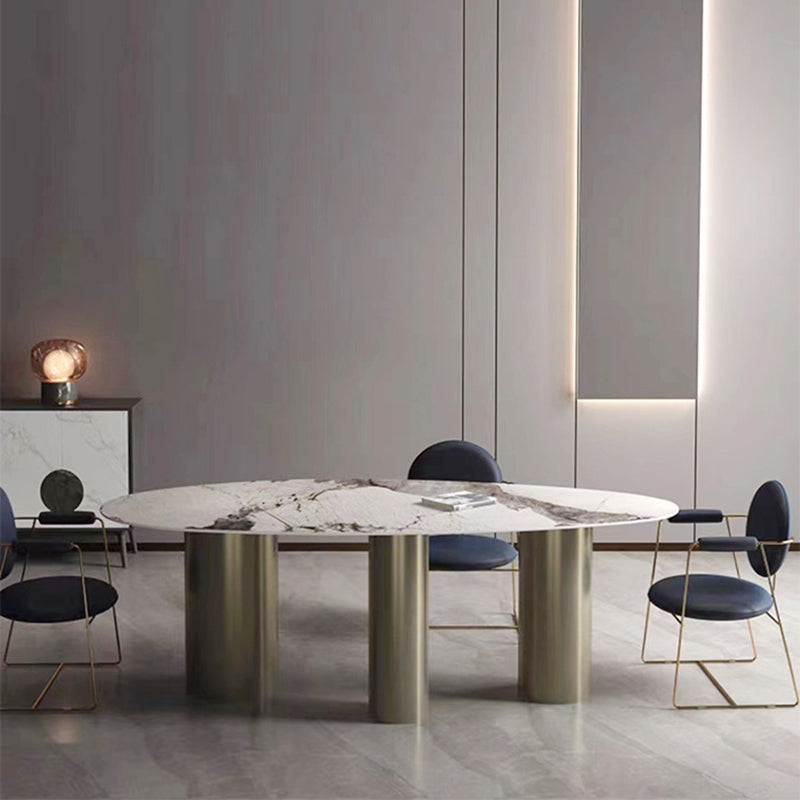 Scandinavian Microfiber Leather Round Dining Chair