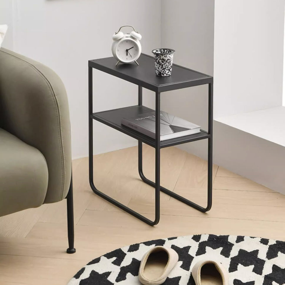 Modern Rectangular Iron 4-Leg Side Table