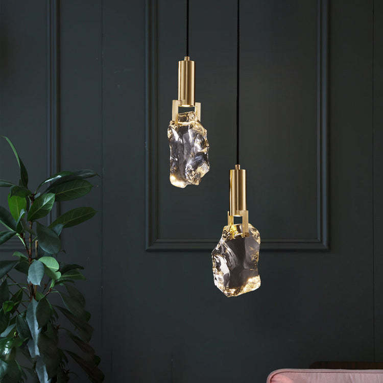 Modern Luxe Copper Crystal Stone Pendant